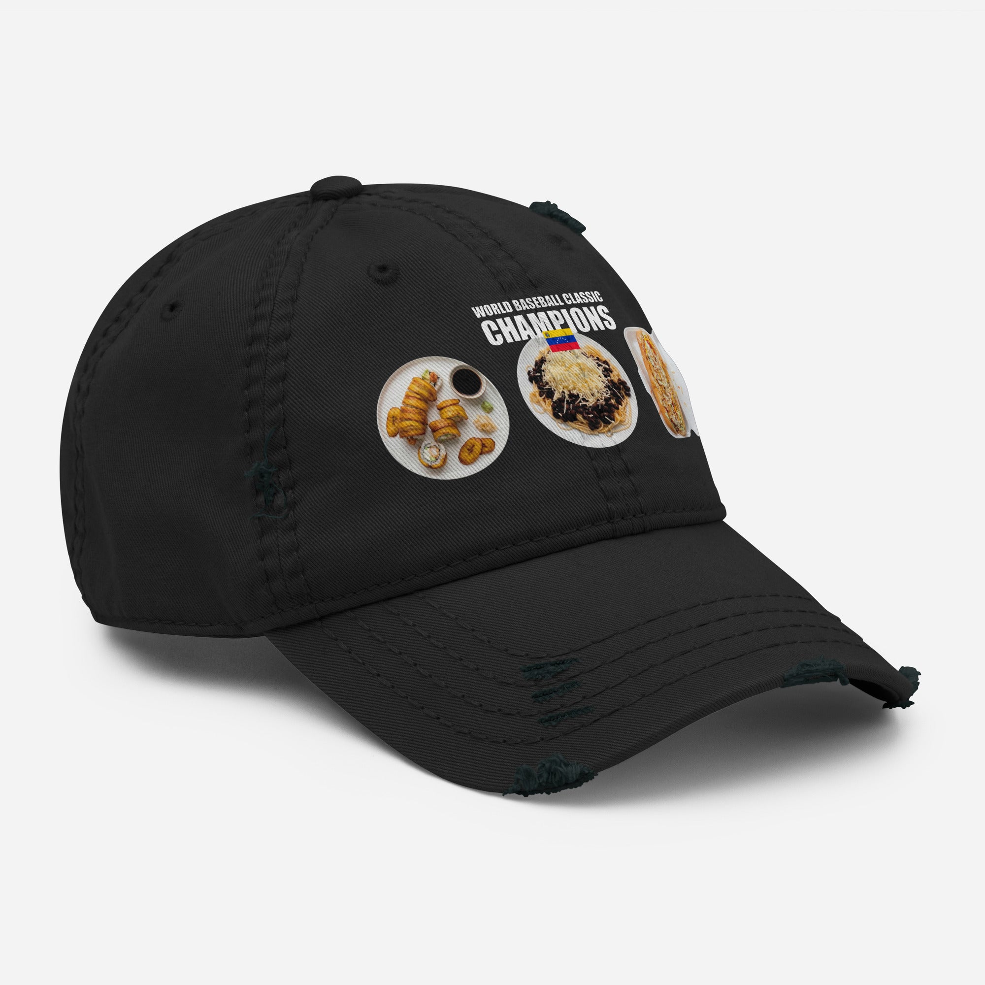 Black Caribal HICIMOS buffet cap with WBC 2026 Champs embroidery, featuring detailed embroidered logo and comfortable fit.