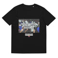 Caribal Kilometraje Equipo T-shirt featuring a graphic design on a black cotton shirt with short sleeves and crew neckline.