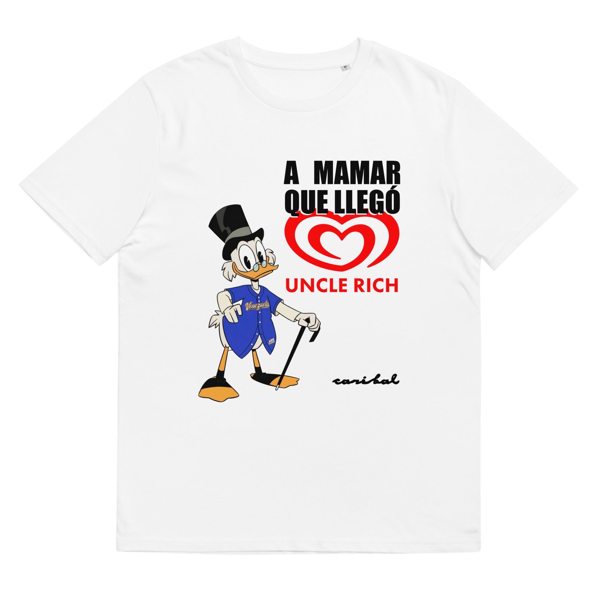 Caribal UNCLE RICH WBC 2026 Champs T-shirt featuring bold graphic design on soft fabric.